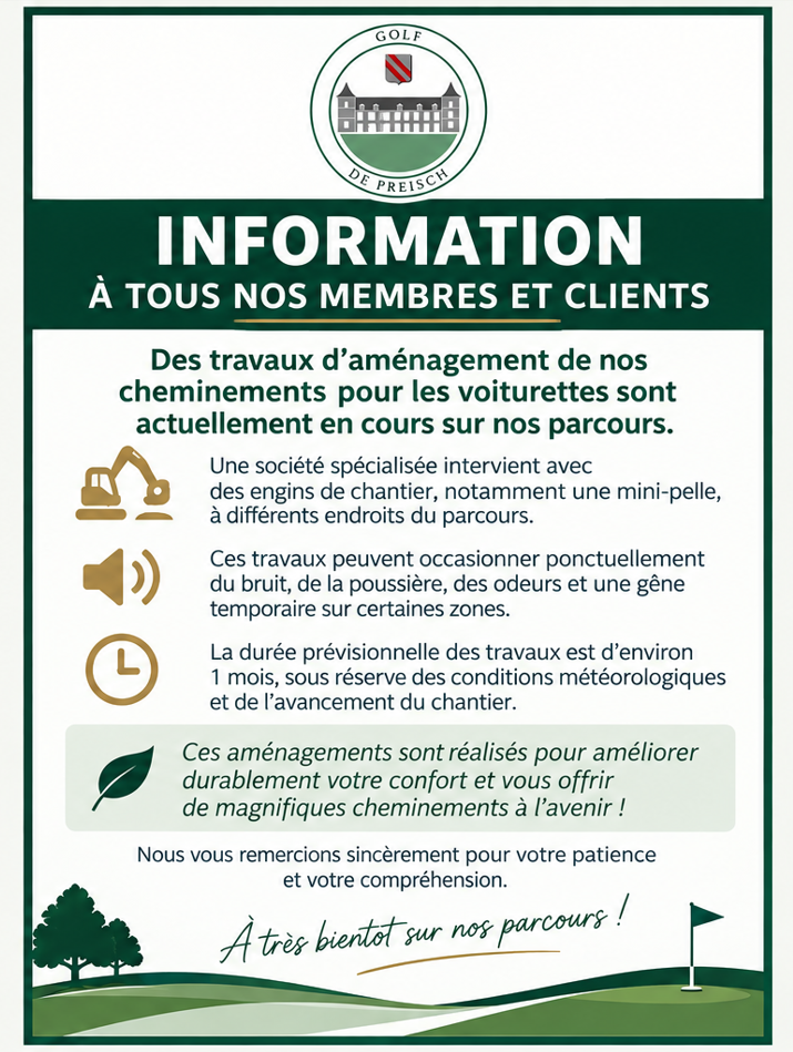 Information - Travaux d’aménagement